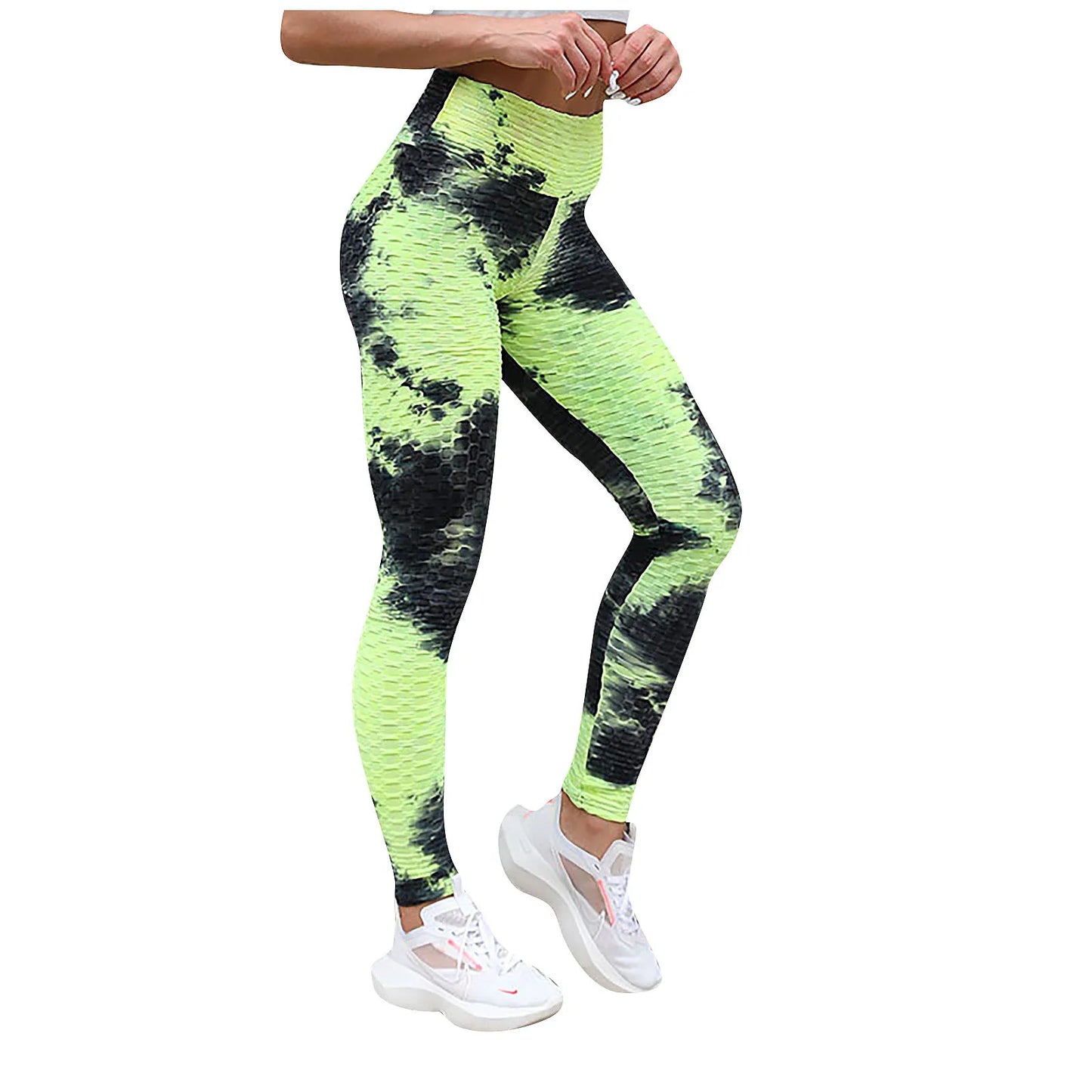 Yoga Pants Tie Dye Seamless Leggings Push Up Women Sports Fitness Contour Yoga Running Pants Elastic Nylon Tights Legging