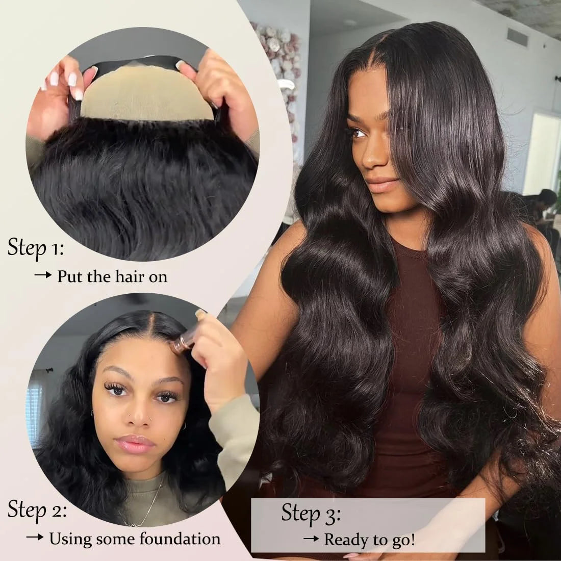 Wear And Go Glueless Wigs Human Hair Pre Plucked Pre Cut Body Wave Wigs For Black Women  Glueless Lace Closure Human Hair Wig