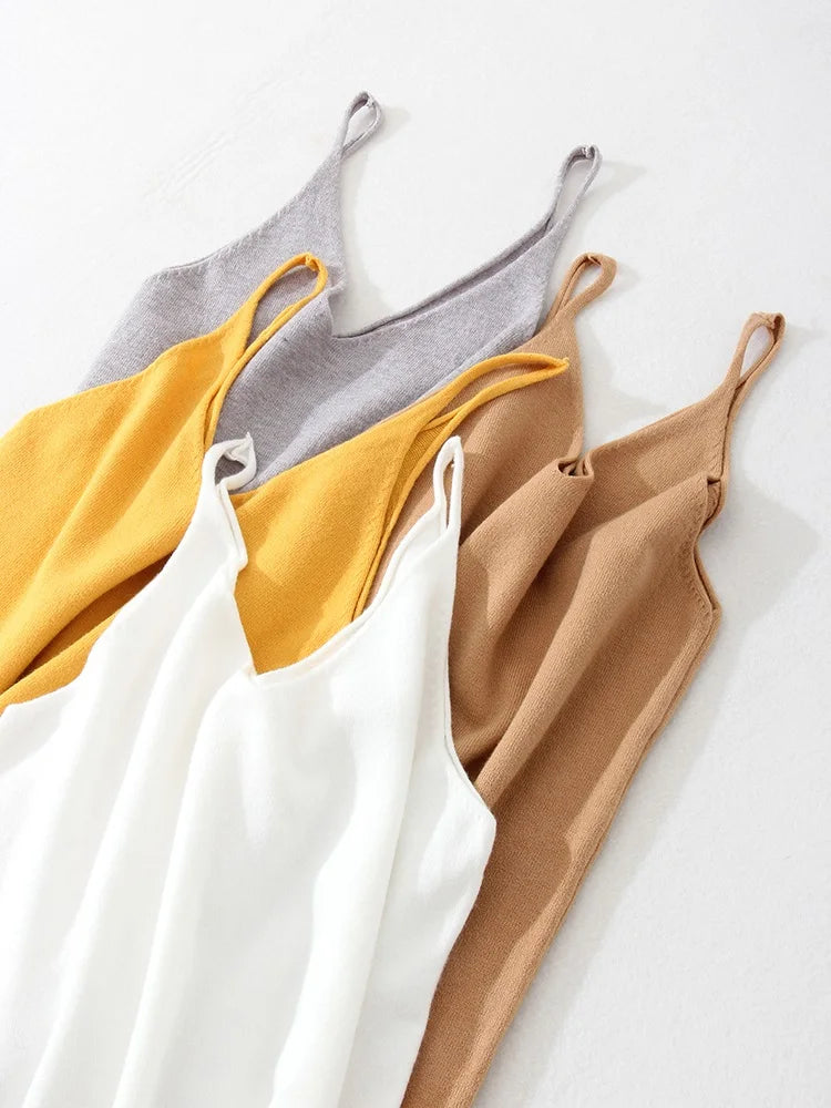 Women Knitted Top Straps Basic Summer Tank Tops For Women 2023 Camisoles T Shirts Women Tops Summer Pulovers Woman Summer Tops