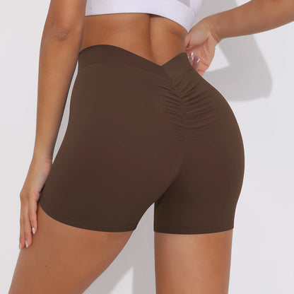 Women's Sexy Stretch Yoga Shorts With Hip Lifting And Abdominal Tightening Tight Fitness Wearing Running Pants Externally