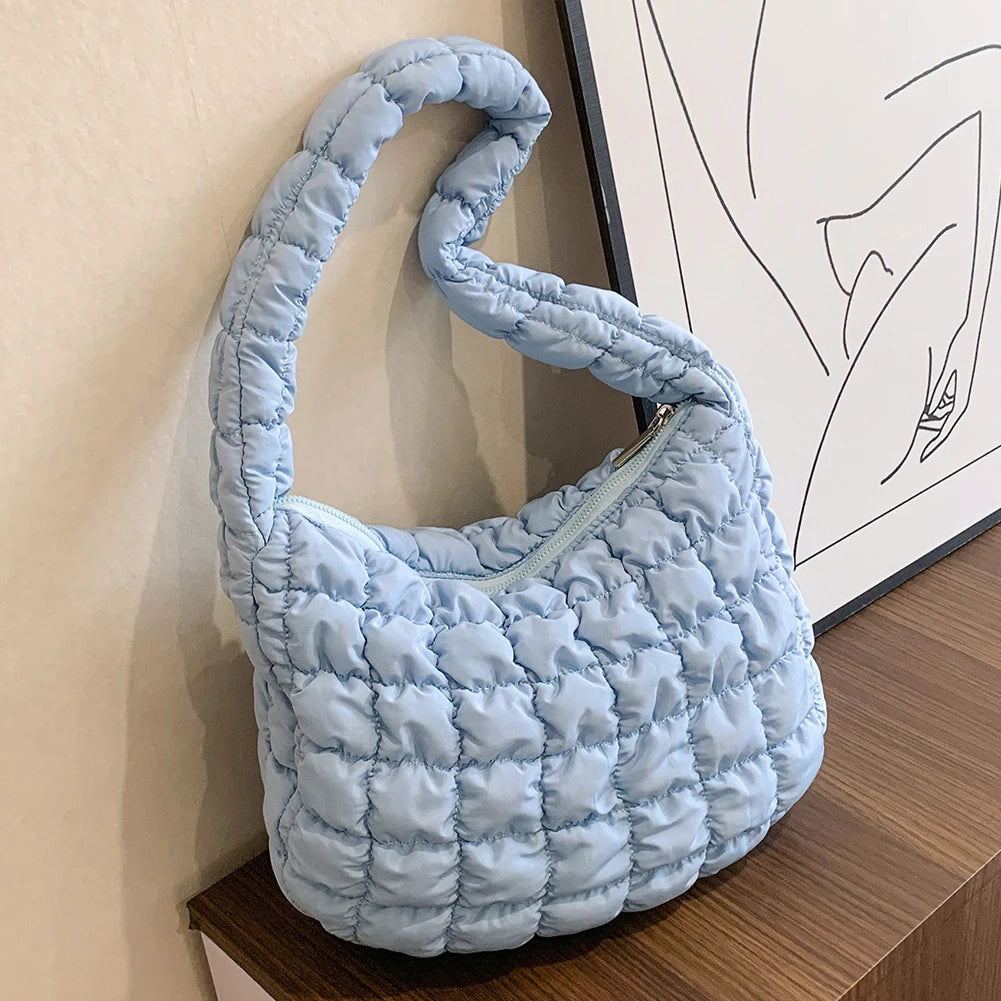 Women Crossbody Bags Quilted Pleated Ladies Shopper Bag Fashion Cloud Large Capacity Temperament Messenger Bag