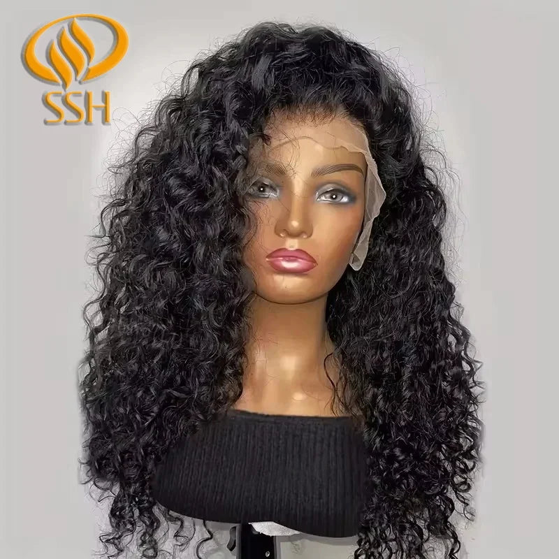 Water Wave Glueless 13*4 Wig  Lace Wig 180% Pre-Plucked Natural Wave Wear Go Glueless Curly Human Hair Wigs For Women