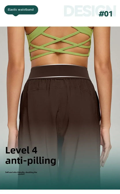 New Yoga Pants Women Loose Wide Leg High Waist Fitness Quick Dry Running Sweatpants