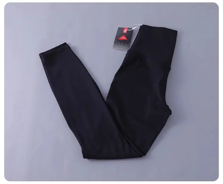 Women's high-waisted yoga pants with sculpting peach lift, buttery soft fabric for running and training.