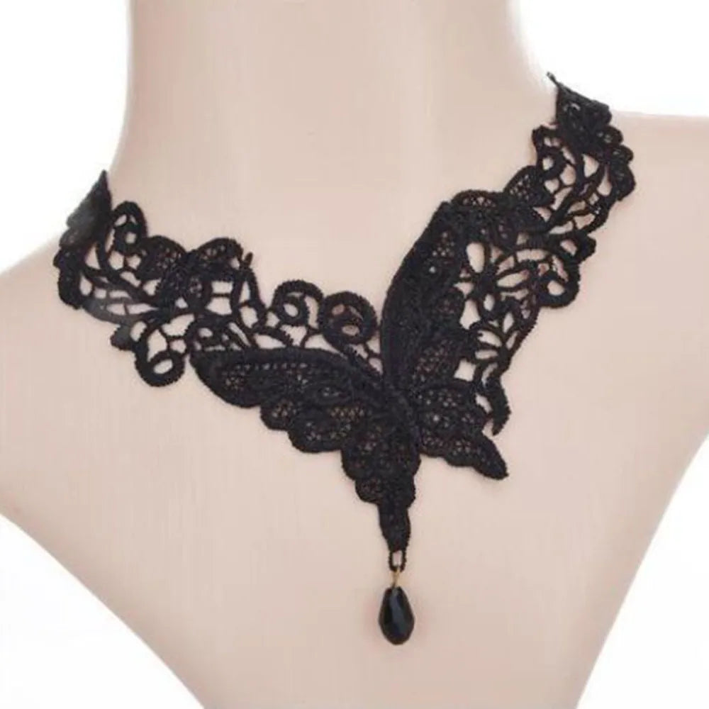 Fashion Black Lace Necklace Sexy Lace Clavicular Chain Gothic Punk Style Personalized Jewelry Accessories Party