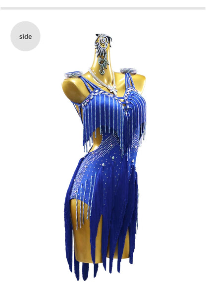 Evening Dress Latin Dance Costume Womens 2025 Dancewear Girl Adult Short Fringed Clothing American Competition Stage Sports Suit