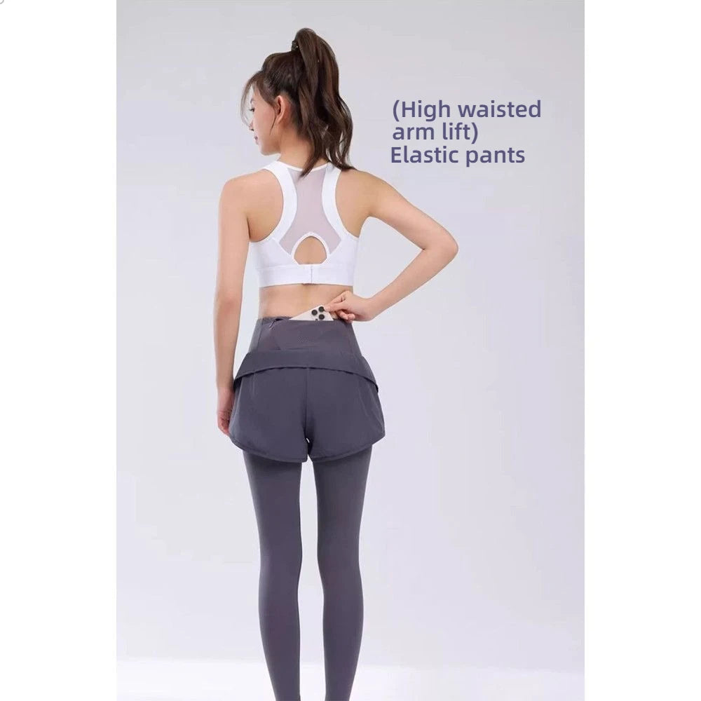 Yoga pants, women's quick-drying fitness pants, high-waisted and hip-lifting running training tight sports pants