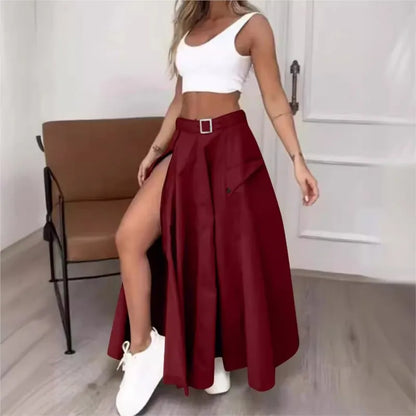 Elegant Skirts For Women Clothing Trend 2025 Casual Spring Summer Fashion High Waist Irregular Zipper Pockets Female Long Skirt