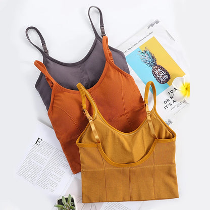 Women Sexy Tops Tube Push Up Bra Female Streetwear Sleeveless Camis Seamless Sport Lingerie Tee Crop Top Bandeau Top Tanks