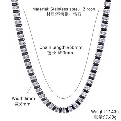 Tennis Necklaces Set for Women Girls,Hip Hop Black White Square Zircon Collars, Chic Jewelry Set Gifts to Mom Wife GF