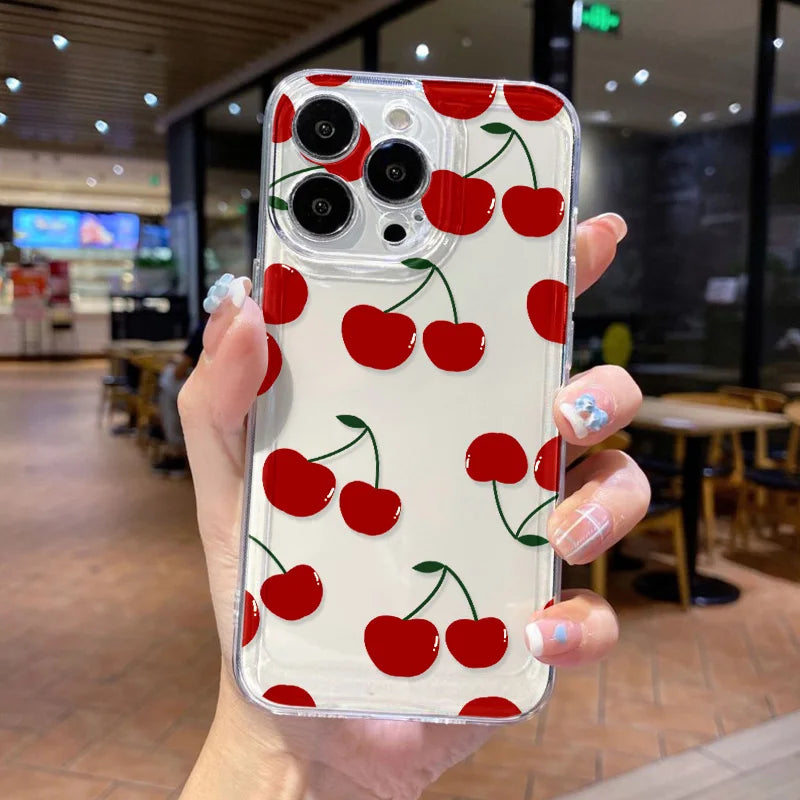 Flower Case For iPhone 11 Cases iPhone 15 12 13 14 16 Pro Max X XR XS Max 14 15 Plus 16Pro iPhone16 Clear Shockproof Cover Funda
