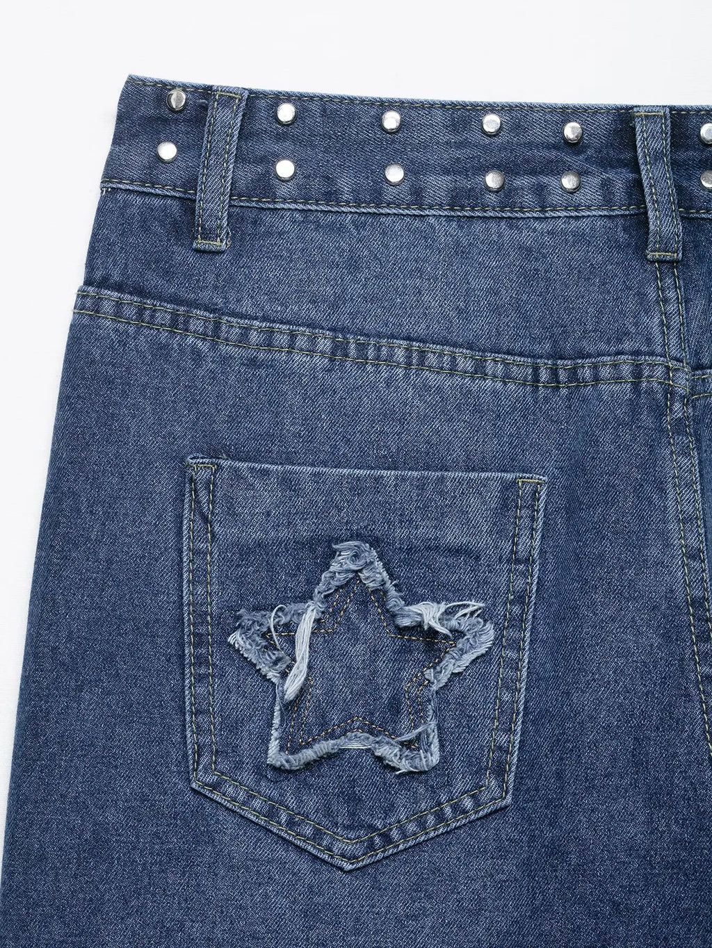 European style new women's fashion versatile temperament straight embroidered low waist jeans trousers