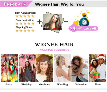 Wignee Body Wave Short Wig Brown Color Synthetic Hair Wigs For Women Side Part Wigs On Sale Clearance Cosplay Wig Daily Use