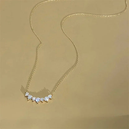 Necklace with geometric pendant CZ silver plated 925 or 18 carats, exquisite jewelry for women, wedding day, gift