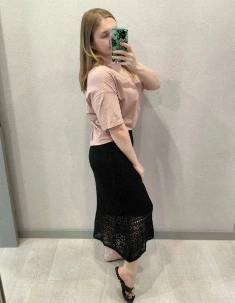 Women Skirt Summer Long Skirts Midi High Waist Girls Solid Vintage Skrits Sexy A Line Harajuku Skirt Y2k Kawaii Lace Pleated