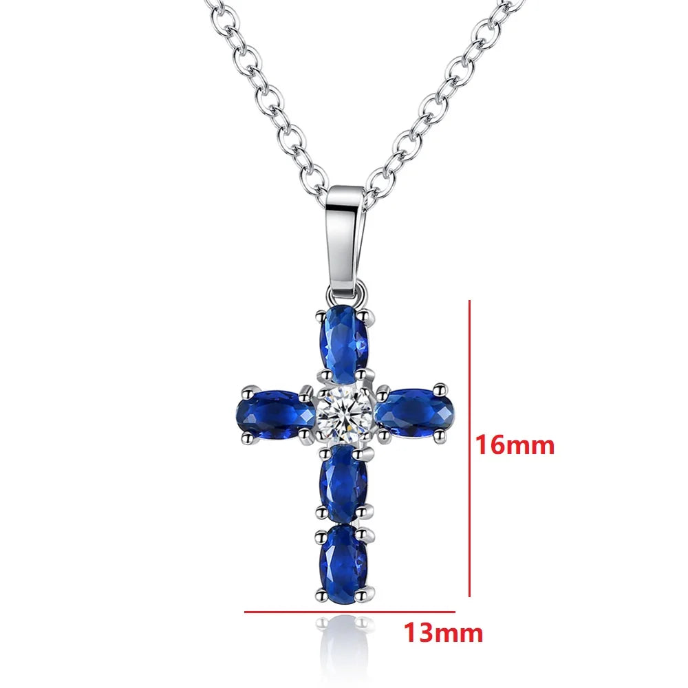 Aesthetic Cross Necklace for Women Charming Zirconia Trendy Party Accessories Personalized Female Jewelry Wholesale Bulk