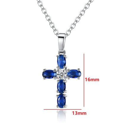 Aesthetic Cross Necklace for Women Charming Zirconia Trendy Party Accessories Personalized Female Jewelry Wholesale Bulk