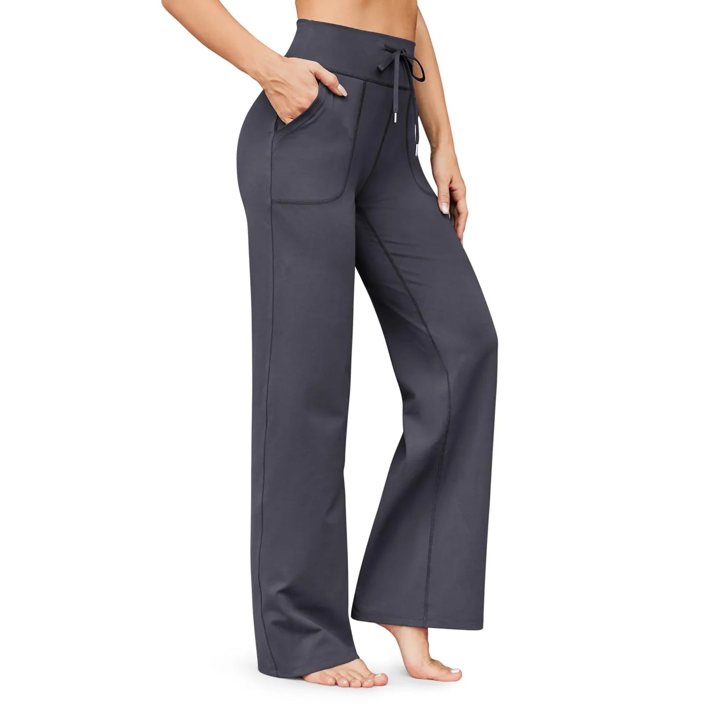 Wide Leg Pants For Women Yoga Pants High Waist Sweatpants With Pockets Stretch Pants Comfy Workout Sports Sweatpants