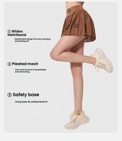 Skirts for women Naked Feel Anti-Bacterial Yoga Skirt Running Tennis Golf Workout Skirt with Built-in Shorts & Ruffle Hem