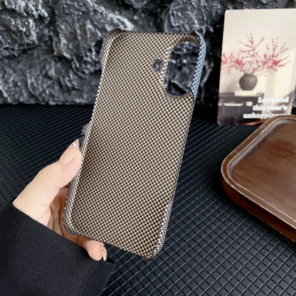 Simple Slim Matte Carbon Fiber Frameless Phone Cases for iPhone Shockproof Hard Cover 16 15 14 plus 13 12 pro Max 11 Half Pack