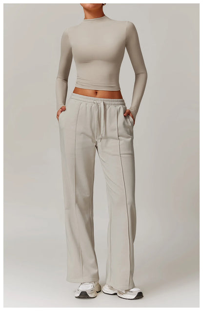 Women's High Waisted Straight pants Sweatpants Casual Yoga Jogger Pants elegant pants Women Pants Yoga With Pockets pantalones