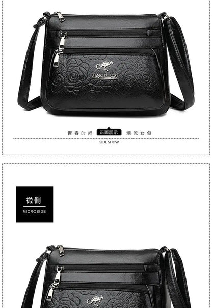 Women Mother Bag Middle-aged Elderly Shoulder Messenger Crossbody Bag Purses Handbags Bolsa 3 Zippers Luxury Design