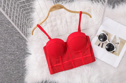 Top Women Bra Bandeau Corset Underwear Sexy Sleeveless with Chest Pad Ladies Y2K Lace Tank Tops Wrapped Vest Tube Top Cropped