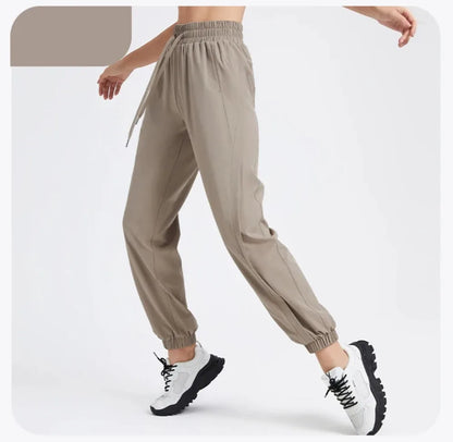 Elastic Waist Yoga Pants for Women Loose-Fitting Workout Pants Wide-Leg Drawstring Closure Stretchy High Waisted Jogging Jogger