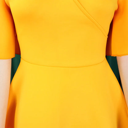 Dress Women Sexy Dresses White Round Neck Flare Sleeve Party Sheath Pleated High Waist Work Elegant Bodycon Mid Length Vestidos