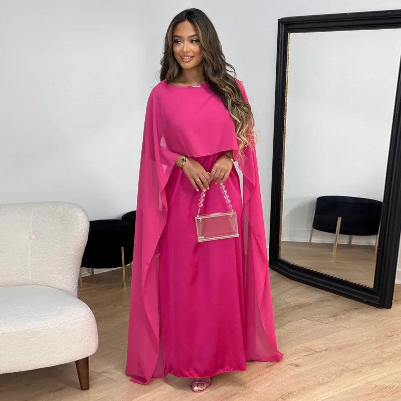 Women Dress Long Dresses Solid Round Neck Full Sleeve Casual Regular Loose Fit Elegant Splice High Waist Vestidos Simple