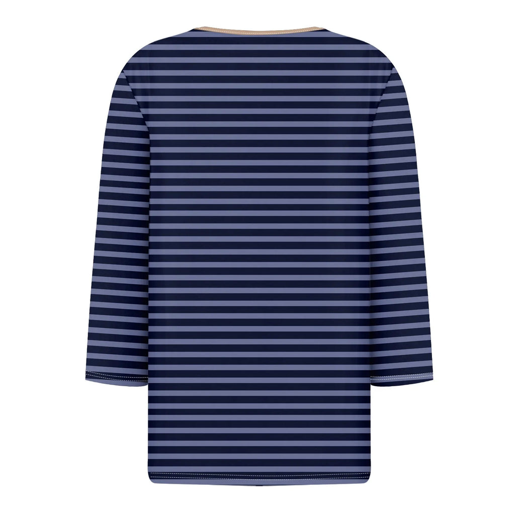Tops For Women Women'S T Shirt Tee Print Button 3/4 Sleeve Daily Weekend Fashion Basic V Neck Regular Top Ropa De Mujer New