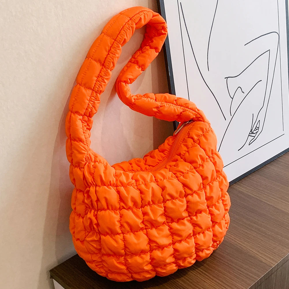 Women Crossbody Bags Quilted Pleated Ladies Shopper Bag Fashion Cloud Large Capacity Temperament Messenger Bag