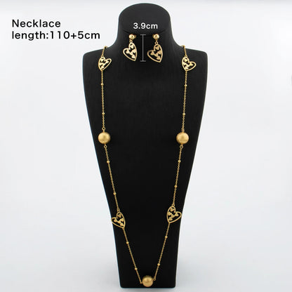 Long Necklaces with Earrings for Women Copper Waist Chain 110mm Vintage Pendant Trendy Wedding Party Jewelry Accessories Gifts