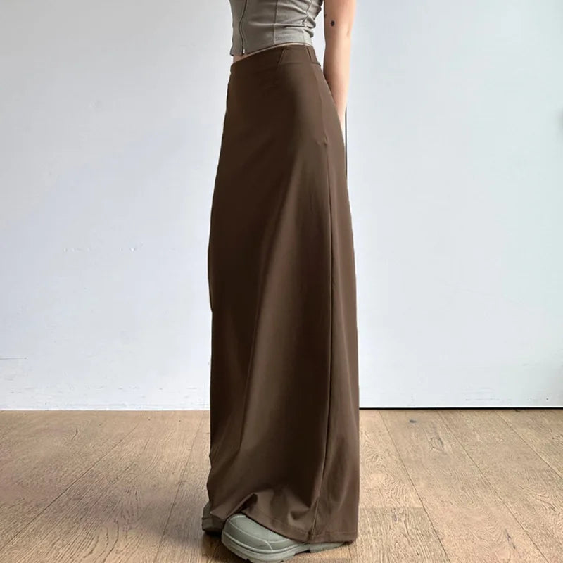 Skirts Women Long Skirt A Line Slim Bodycon Streetwear Club High Waist Sexy Elegant Splice Y2k Sheath Party Night Summer 2025