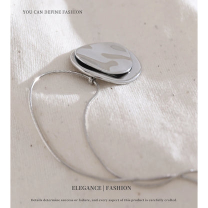 NiNice Necklaces for Women 316L Stainless Steel Original Double Circle Overlay Pendant Personalized Sweater Chain Fashionable