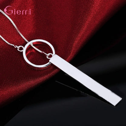 100% 925 Sterling Silver Necklaces For Women Girls Simple Long Tassel Necklace For Wedding Anniversary Party
