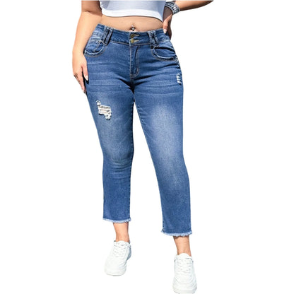 Women'S Jeans Skinny Trend Ripped Casual Fashion Small Foot Jeans Pantalones De Mujer CalçA Pantalona Feminina New брюки женские