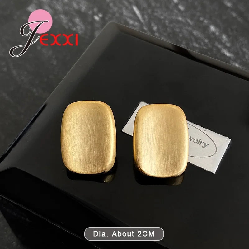 1 Pair Large Women Stud Earrings,925 Sterling Silver Gold Color Earrings Gifts for Her,Minimalist Dainty Chic Oversize Jewelry