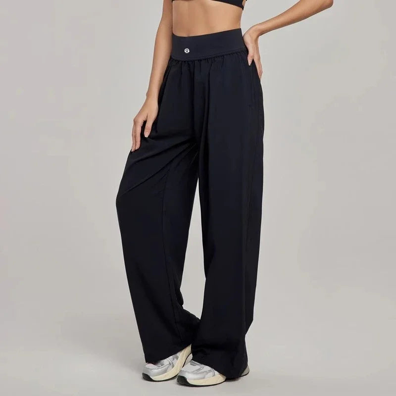 Yoga Sports Pants Women Loose Wide Leg Pants Casual High Waist Fitness Pants