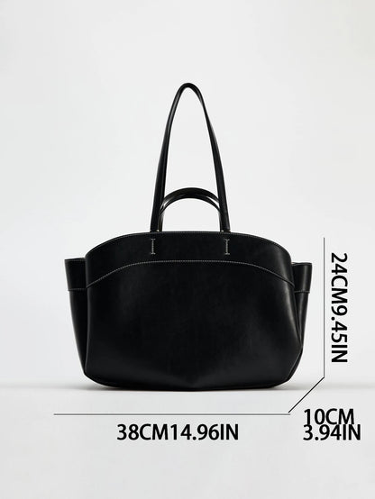 Women Tote Bag Underarm Pouch Large Capacity Pu Leather Shoulder Bag Retro Crossbody Bag Casual Portable Bucket Bags Handbag