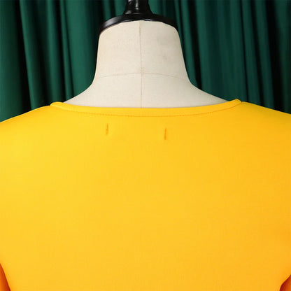 Dress Women Sexy Dresses White Round Neck Flare Sleeve Party Sheath Pleated High Waist Work Elegant Bodycon Mid Length Vestidos