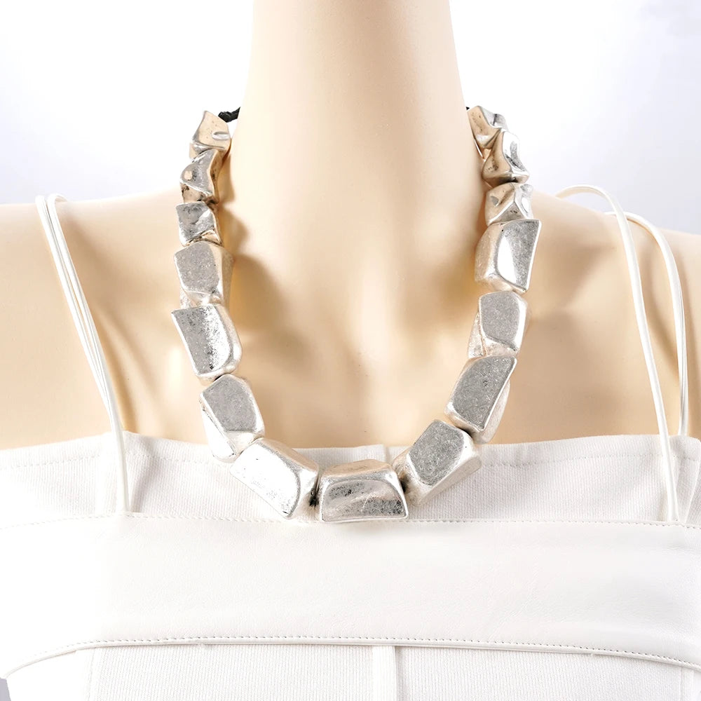 Hip-hop Style Men's And Women's Necklaces 2025 New Concert Runway Accessories With Exaggerated Irregular Collarbone Chains