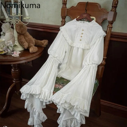 Japanese Skirts for Women 2025 Faldas Mujer De Moda High Waist A-line Jupe Lolita Style Patchwork Lace Vintage Long Skirt 49C903