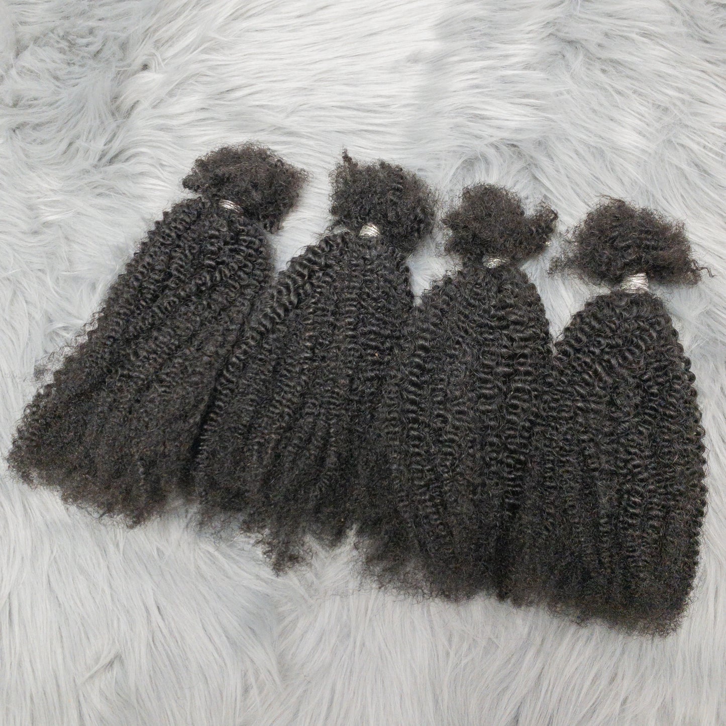 Human Hair No Weft 4C Afro Kinky Curly Virgin Brazilian Human Hair Extensions Weave Bundles Weaving for African Black Women 16"