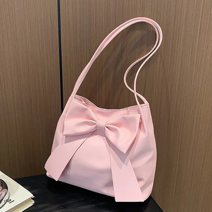 Fashion Bow Handlebags For Women Shoulder Bags Leisure Armpit Bag Shopping Versatile Bags Dumpling Handbag Female Hand Bags