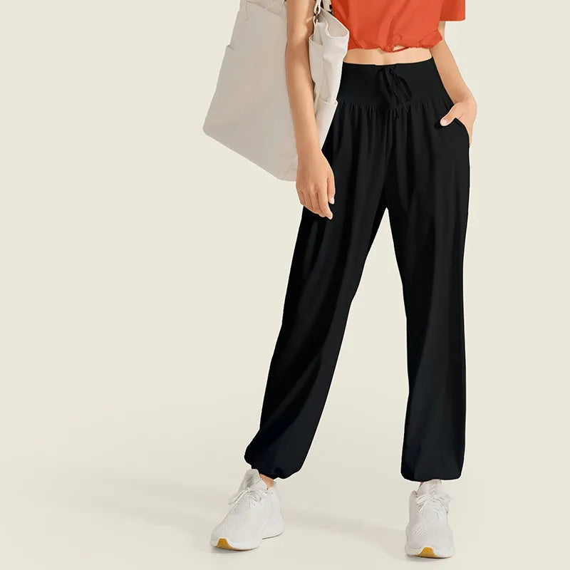 Women's Casual Loose Yoga Pants Dance Running Outdoor Sports Long Trousers Qui Dry Breathable Comfortable Sweatpants