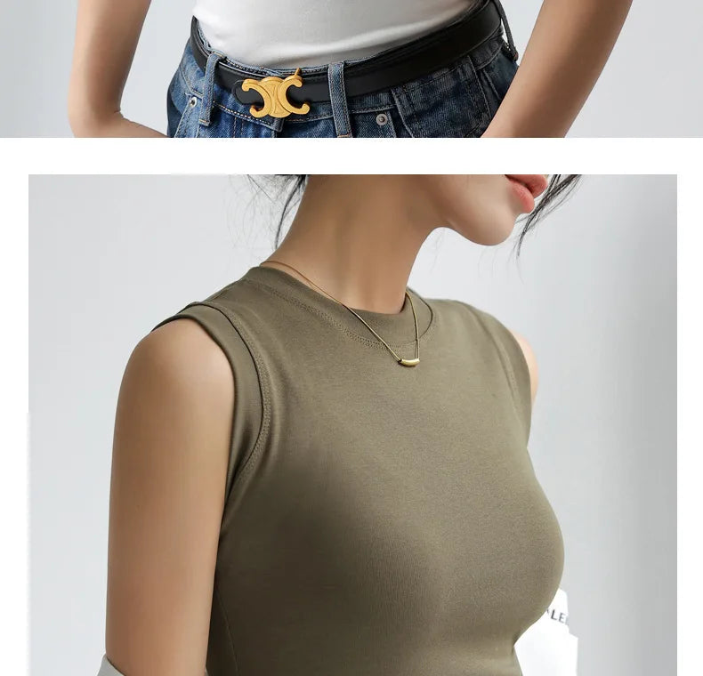 Women's Pure Cotton High Strecth Sleeveless Top Scoop Neck Breathable Solid Versatile Basic Camisole T-shirt Hot Tops for Women