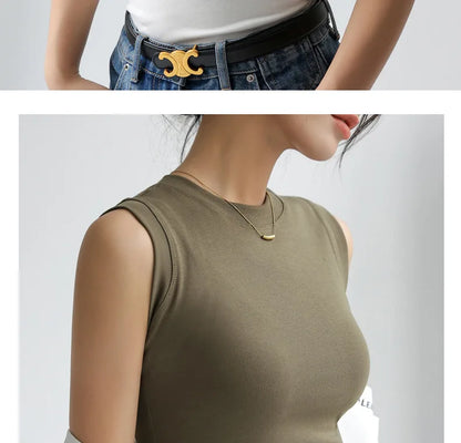 Women's Pure Cotton High Strecth Sleeveless Top Scoop Neck Breathable Solid Versatile Basic Camisole T-shirt Hot Tops for Women