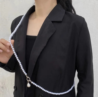 Pearl Beaded Long Necklace for Women Girls Big Pendant Collares Evening Dress Decorations Chain Elegant Jewelry Gifts