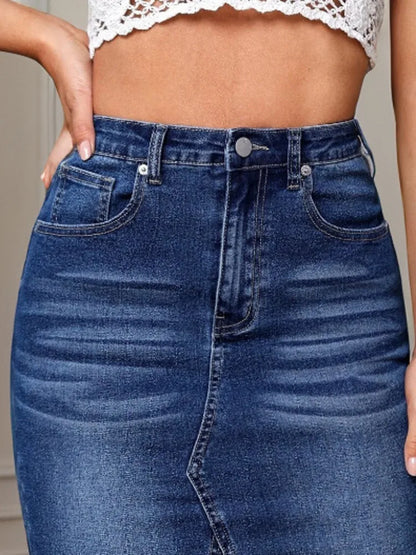 New Arrival High Waist Denim Skirt Women 2025 Fashion Streetwear Slim Bodycon Midi Jean Skirts